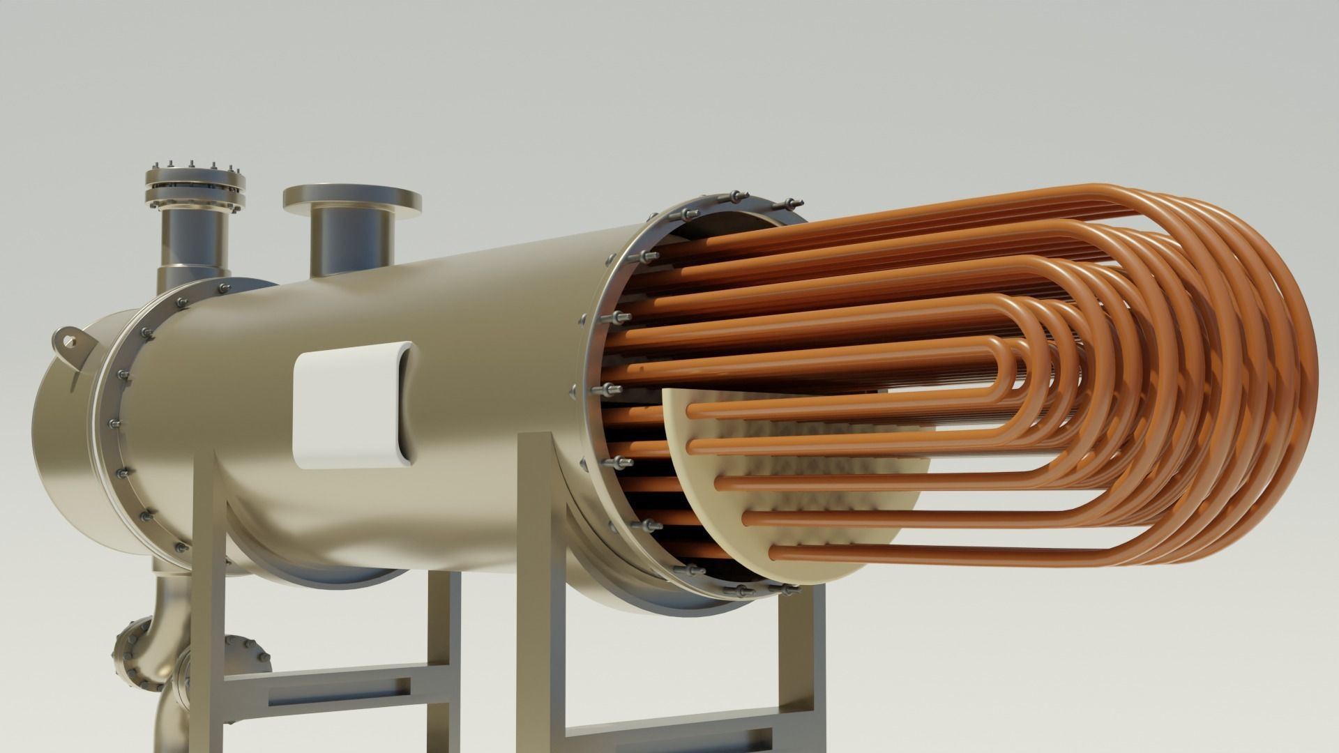 Shell and Tube Heat Exchanger 3D 3D model_7