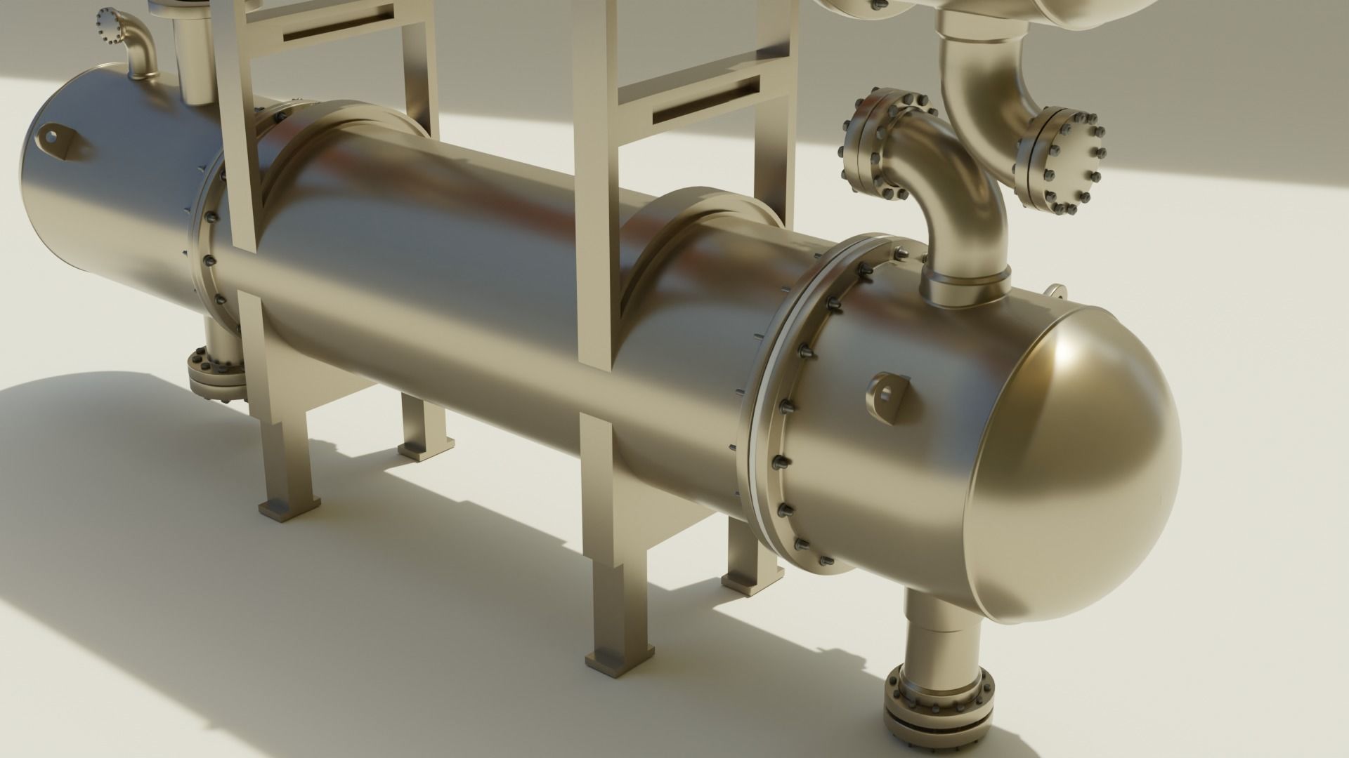 Shell and Tube Heat Exchanger 3D 3D model_9