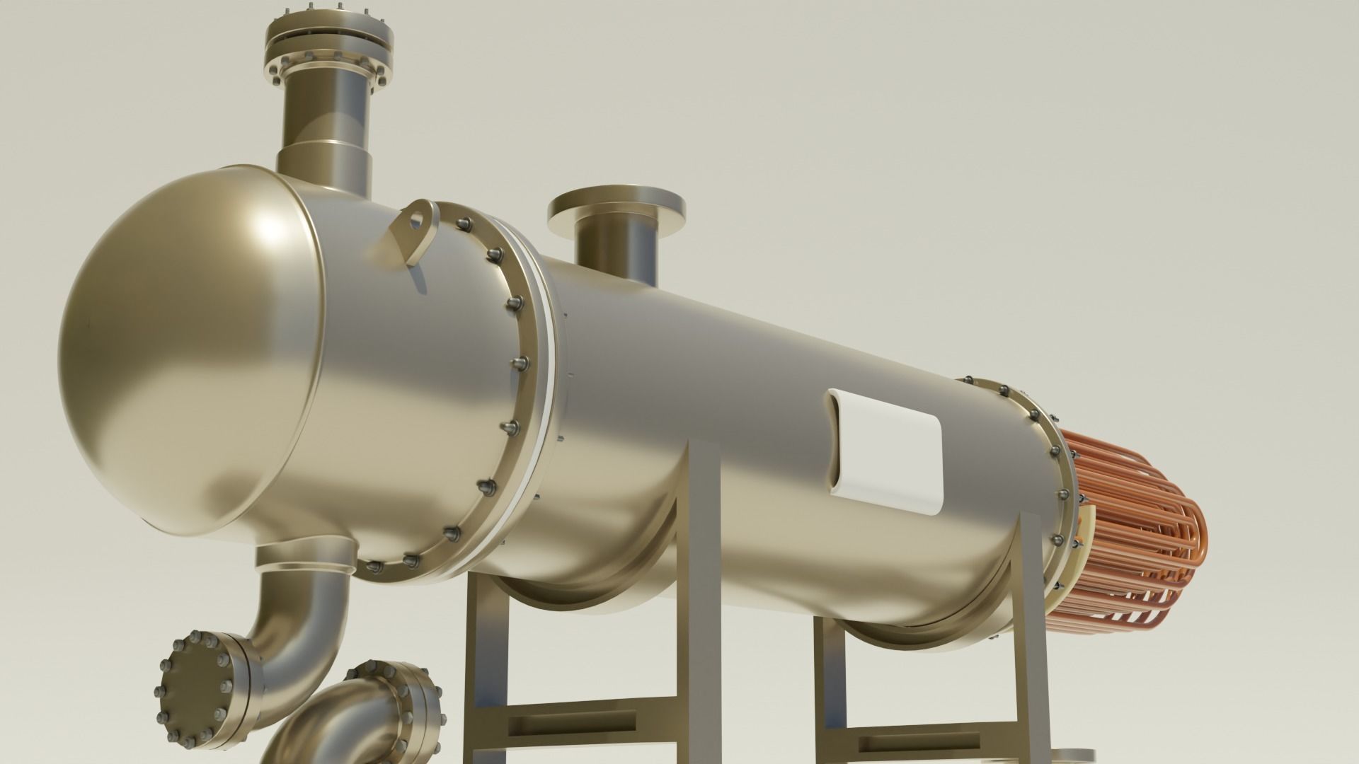 Shell and Tube Heat Exchanger 3D 3D model_8