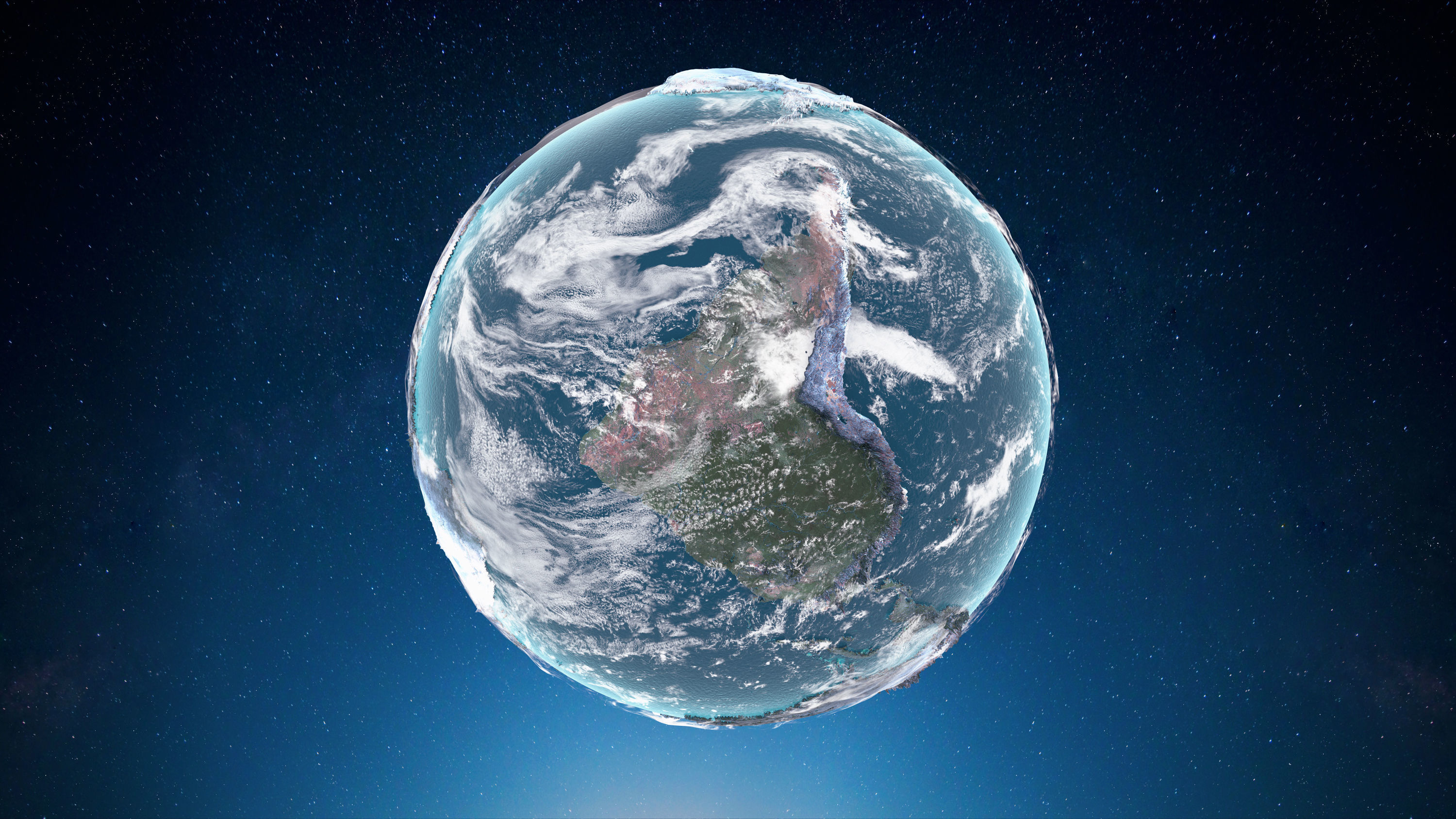 Earth in space elements furnished 3D model_4