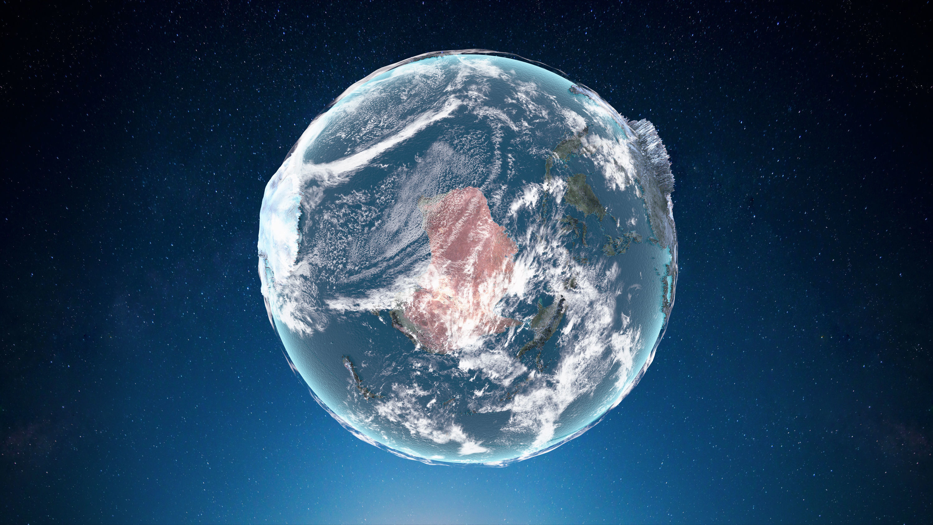 Earth in space elements furnished 3D model_2