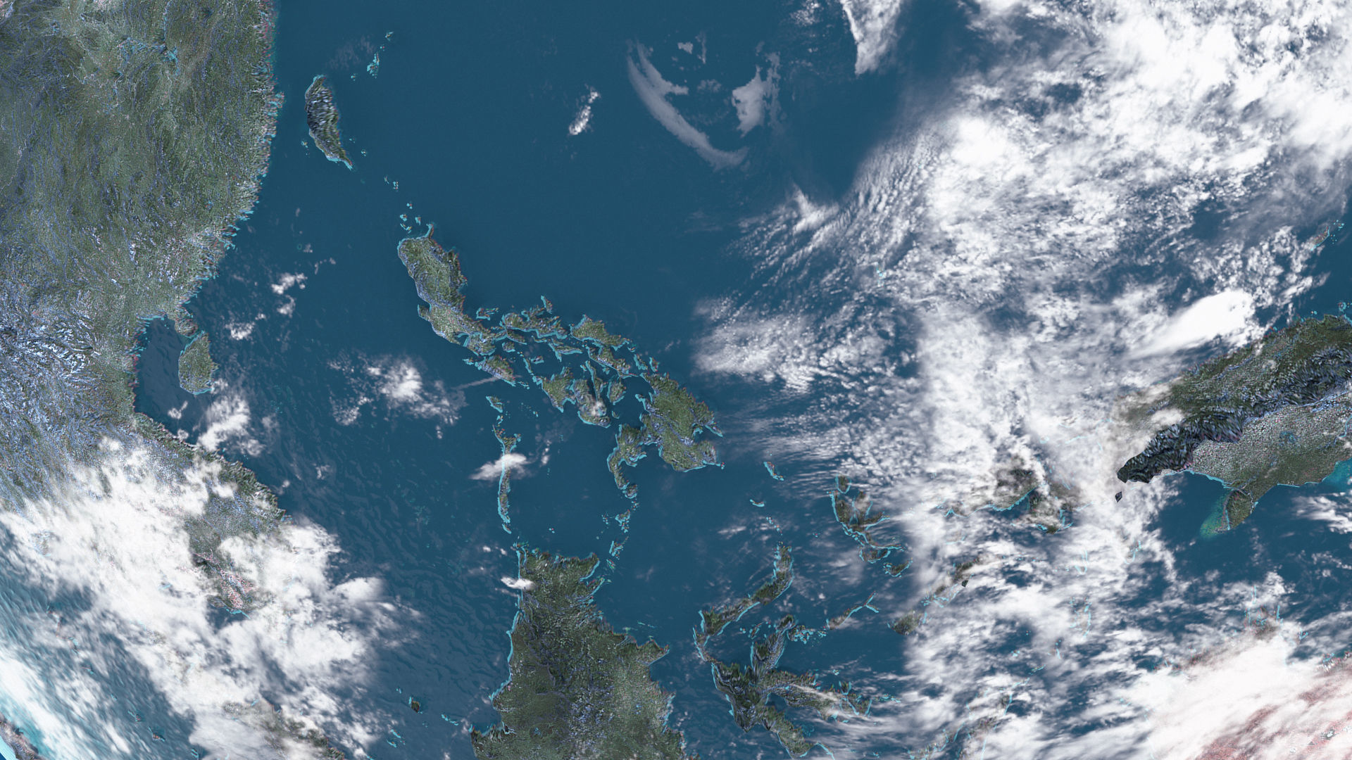 Earth in space elements furnished 3D model_6