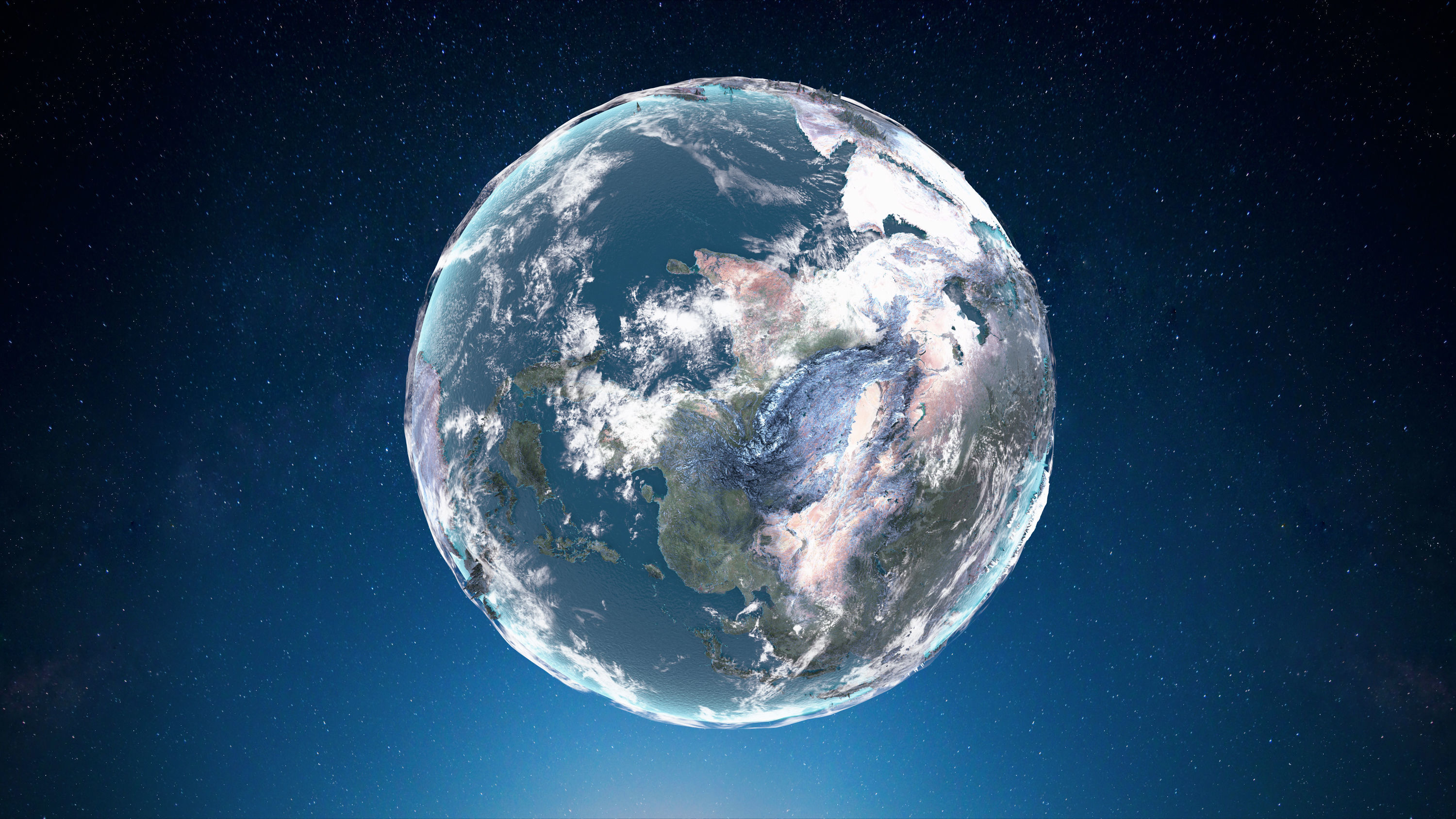 Earth in space elements furnished 3D model_3