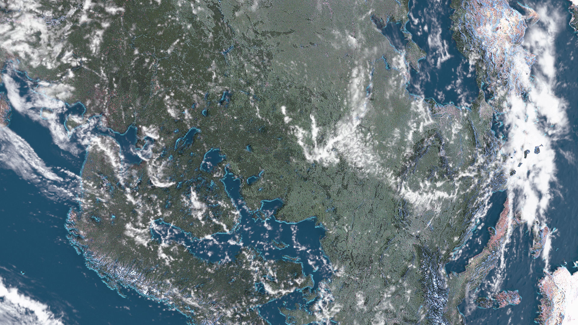 Earth in space elements furnished 3D model_10