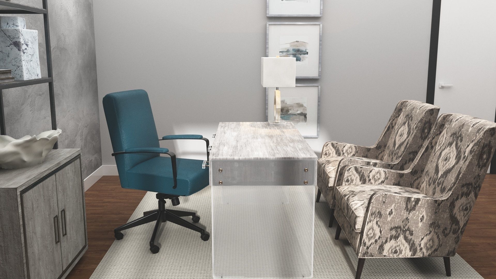 Ethan Allen Productive workflow home office 3D model_3