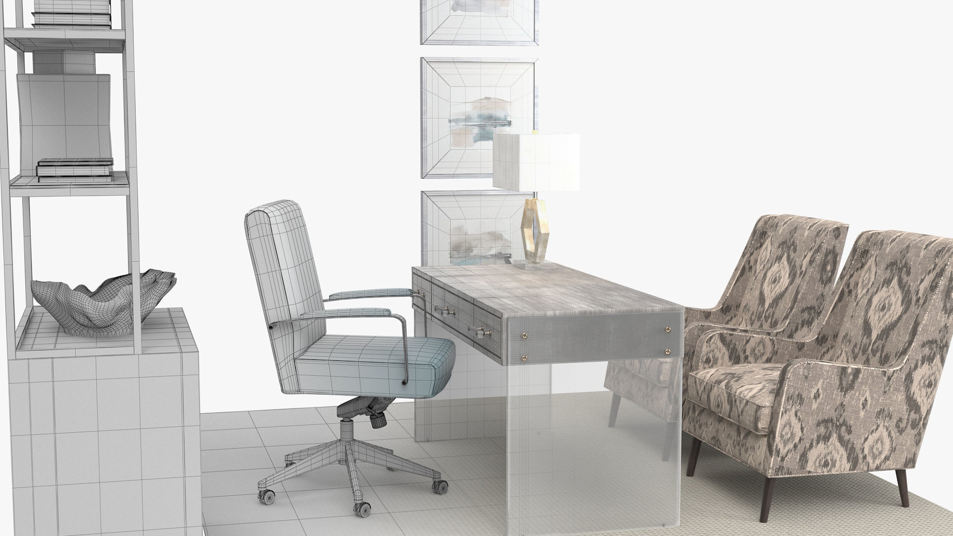 Ethan Allen Productive workflow home office 3D model_9
