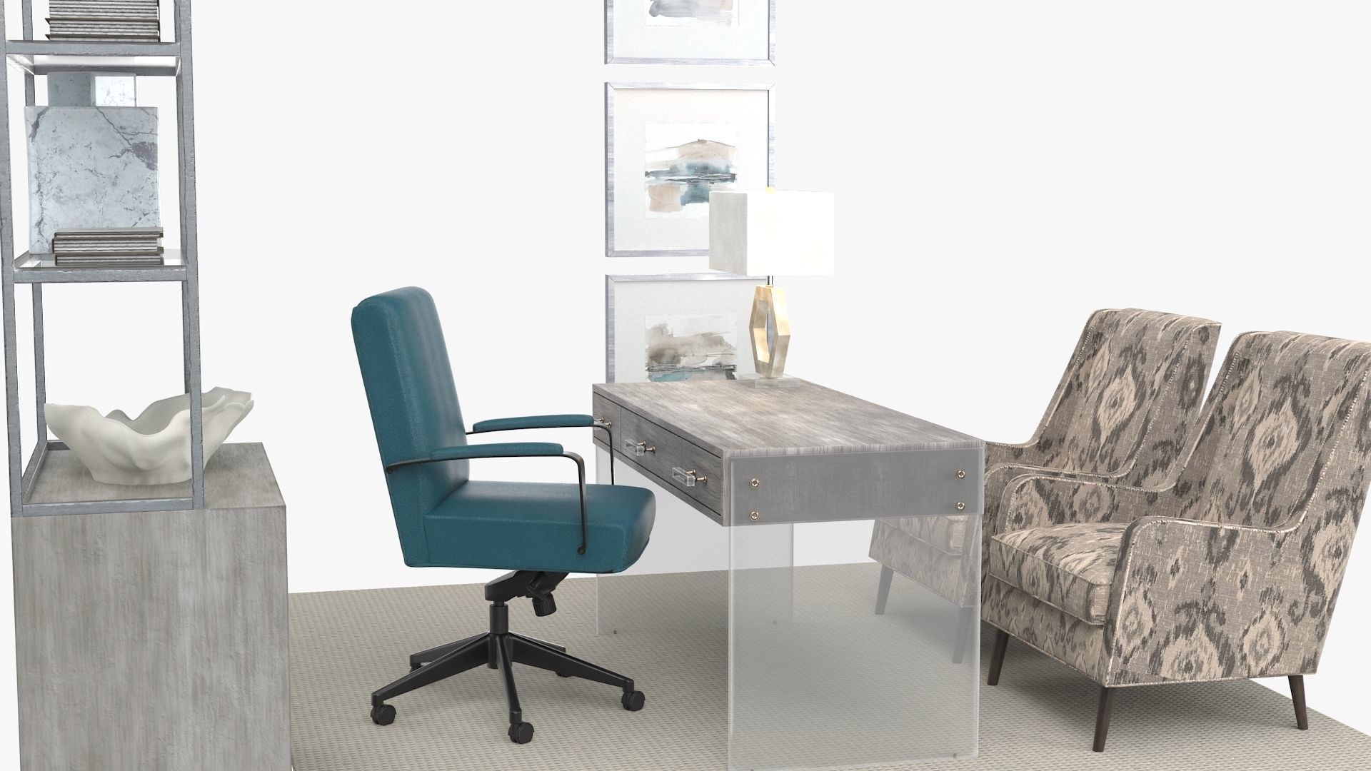 Ethan Allen Productive workflow home office 3D model_10