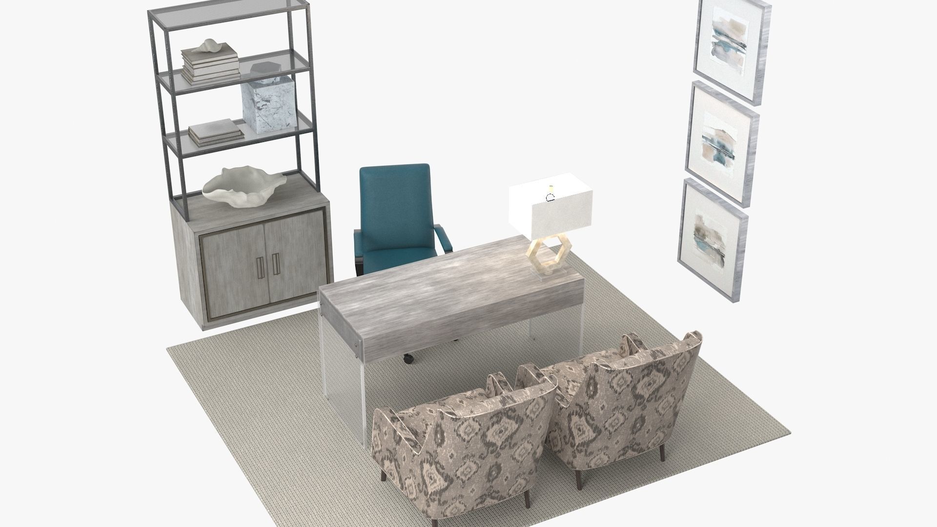 Ethan Allen Productive workflow home office 3D model_11