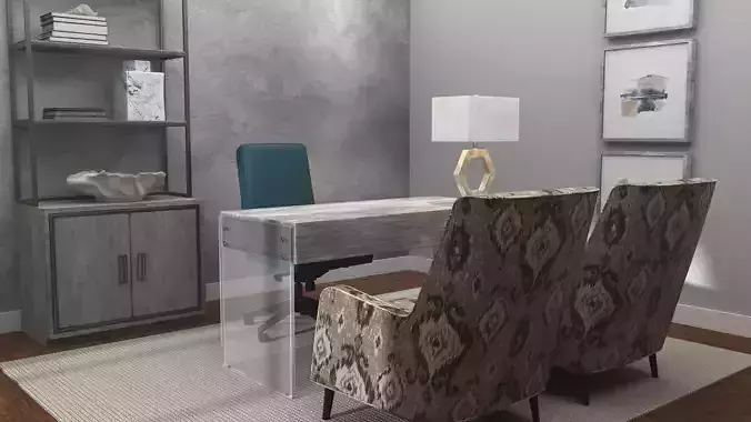 Ethan Allen Productive workflow home office 3D model Ethan Allen Productive workflow home office 3D model