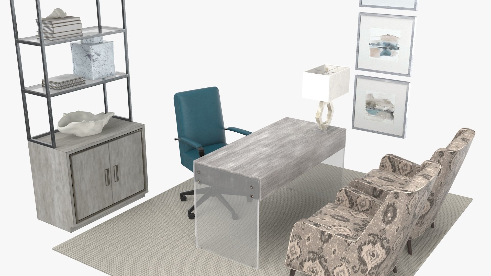 Ethan Allen Productive workflow home office 3D model_4
