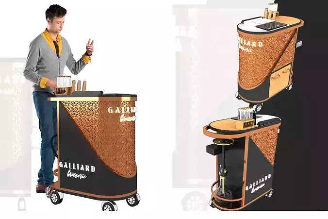 hookah car 3d hookah car 3d Service Car Service dinner Trolley  3D model
