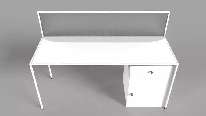 Office Cubicle Table Low-poly 3D model