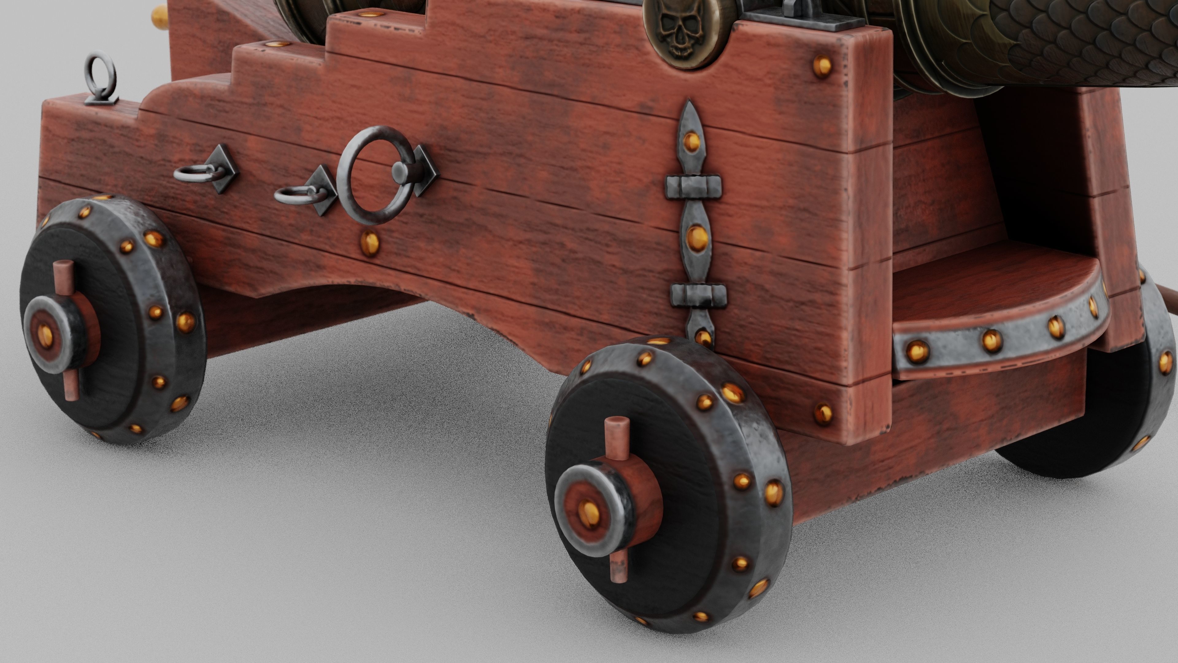 O Kit 01 Cannon Kit 02 of 05 cursed sea cannon Low-poly 3D model_6