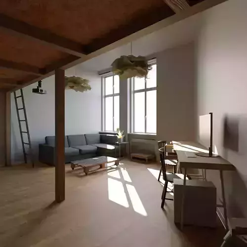 Small studio interior 