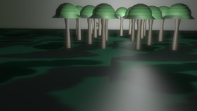 3D CHARACTER MODEL group of trees 3D model