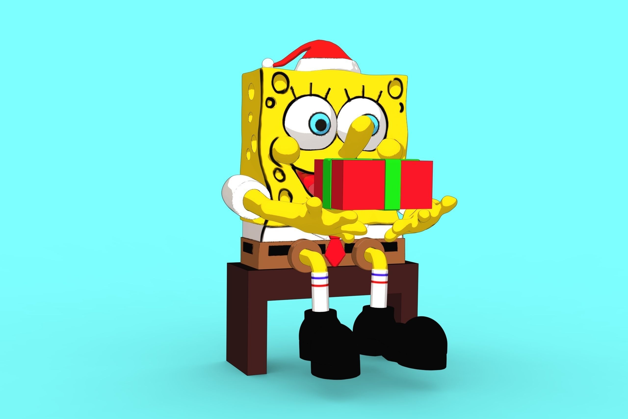 SpongeBob Christmas 3D print model_2