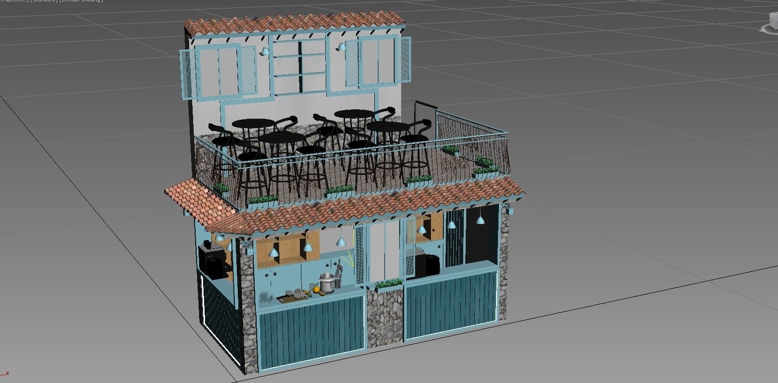 Stone bar Cafe 3d model 3D model_2