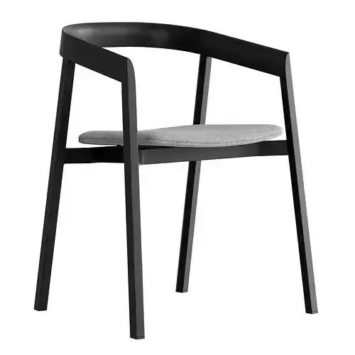 Vuue Dining Chair With Aluminium Seat and Cushion 3D model