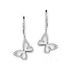 YD281 rose gold butterfly earrings with diamonds 3D print model_9