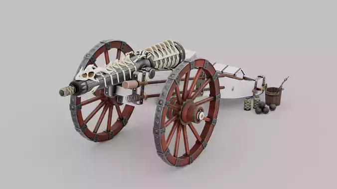 O Kit 01 Cannon Kit 03 of 05 dragon bone cannon Low-poly 3D model