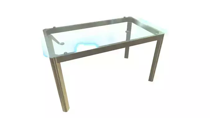 Six Seater Dining Table 3D Model AR VR PBR Low-poly 3D model