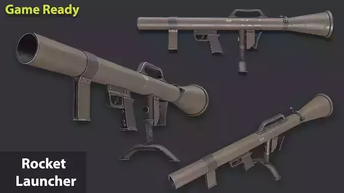 Rocket Launcher Game Ready 5   Low-poly 3D model