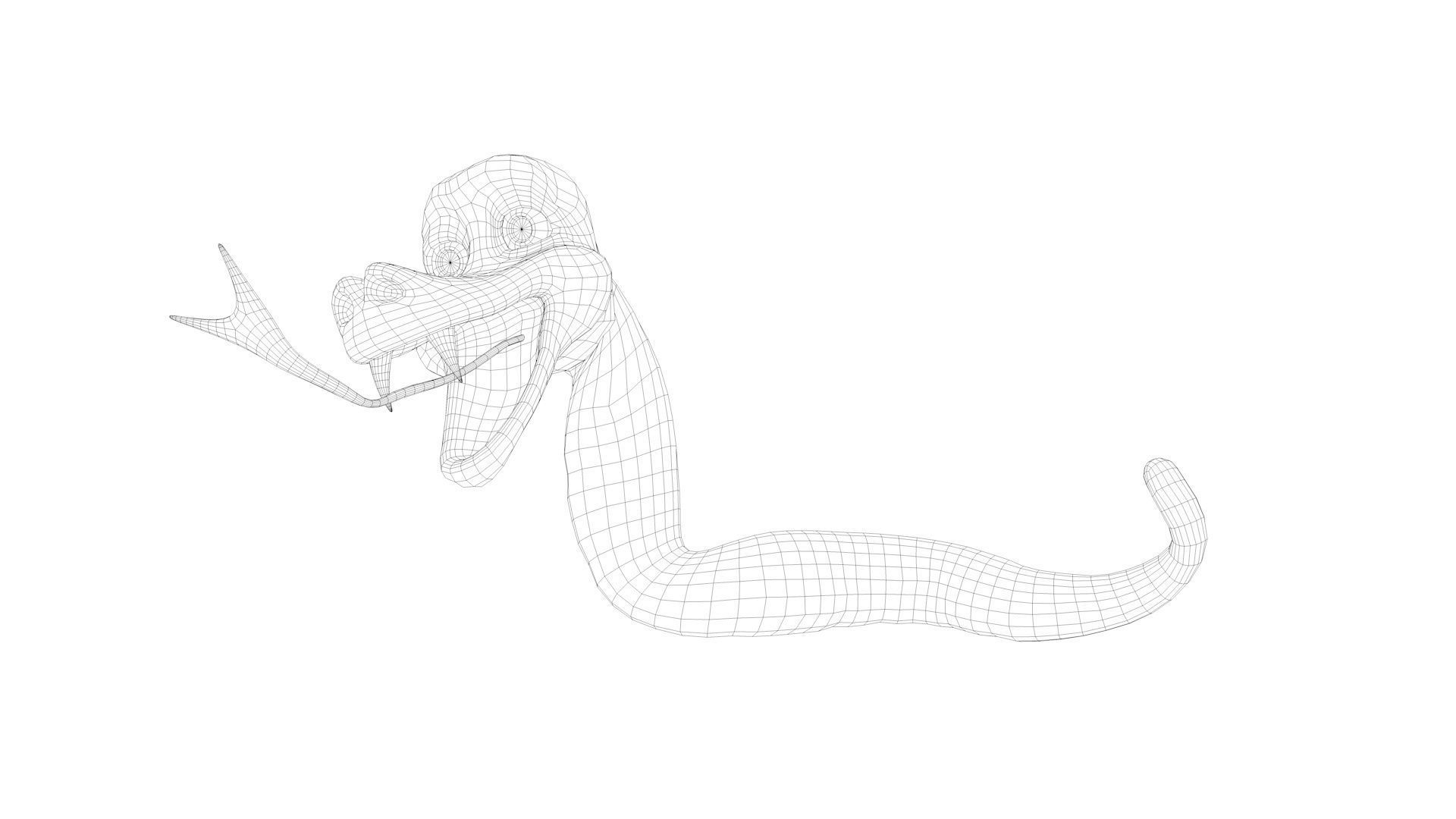 Snake cartoon Low-poly 3D model_9