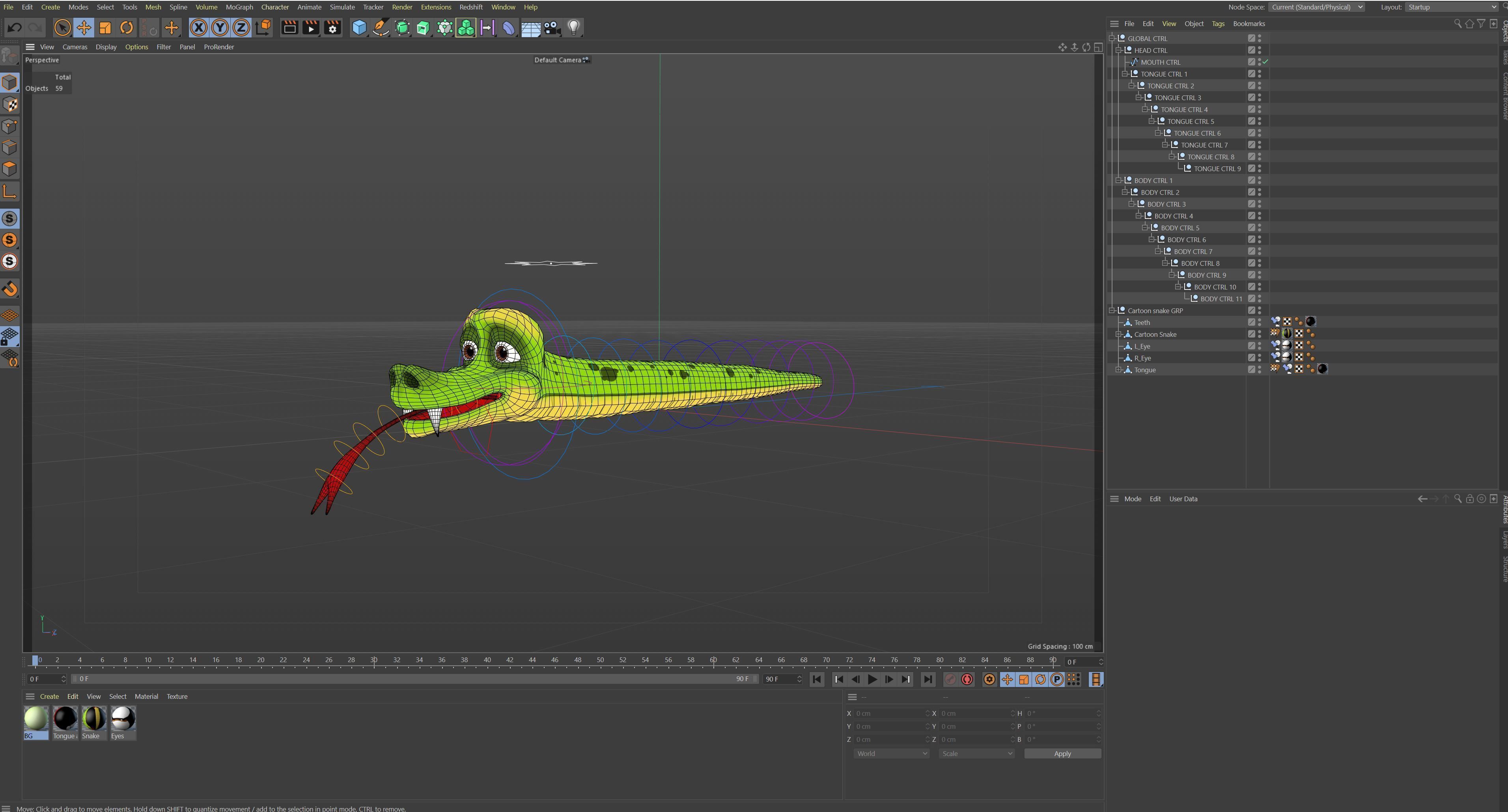 Snake cartoon Low-poly 3D model_11