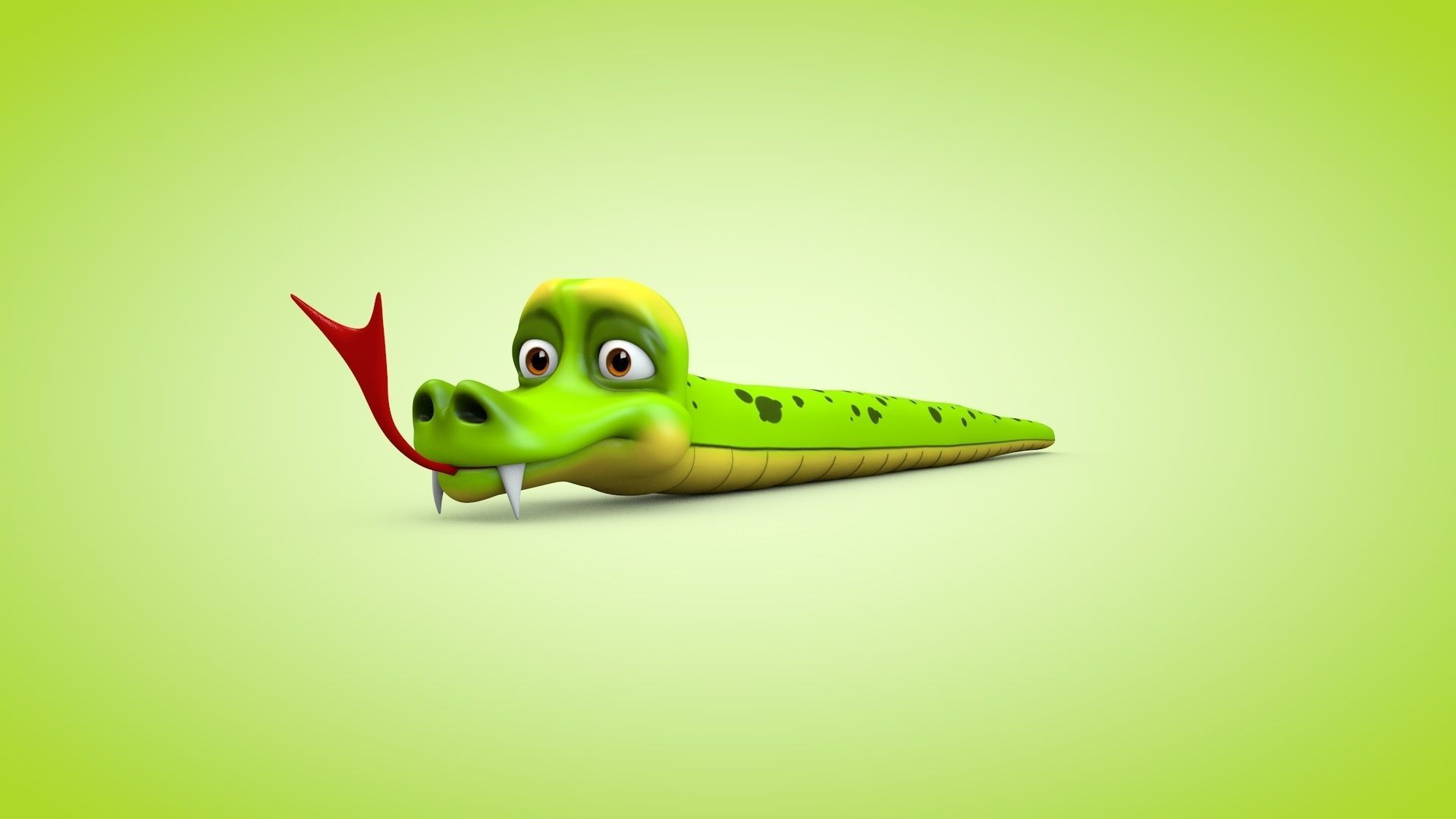 Snake cartoon Low-poly 3D model_5
