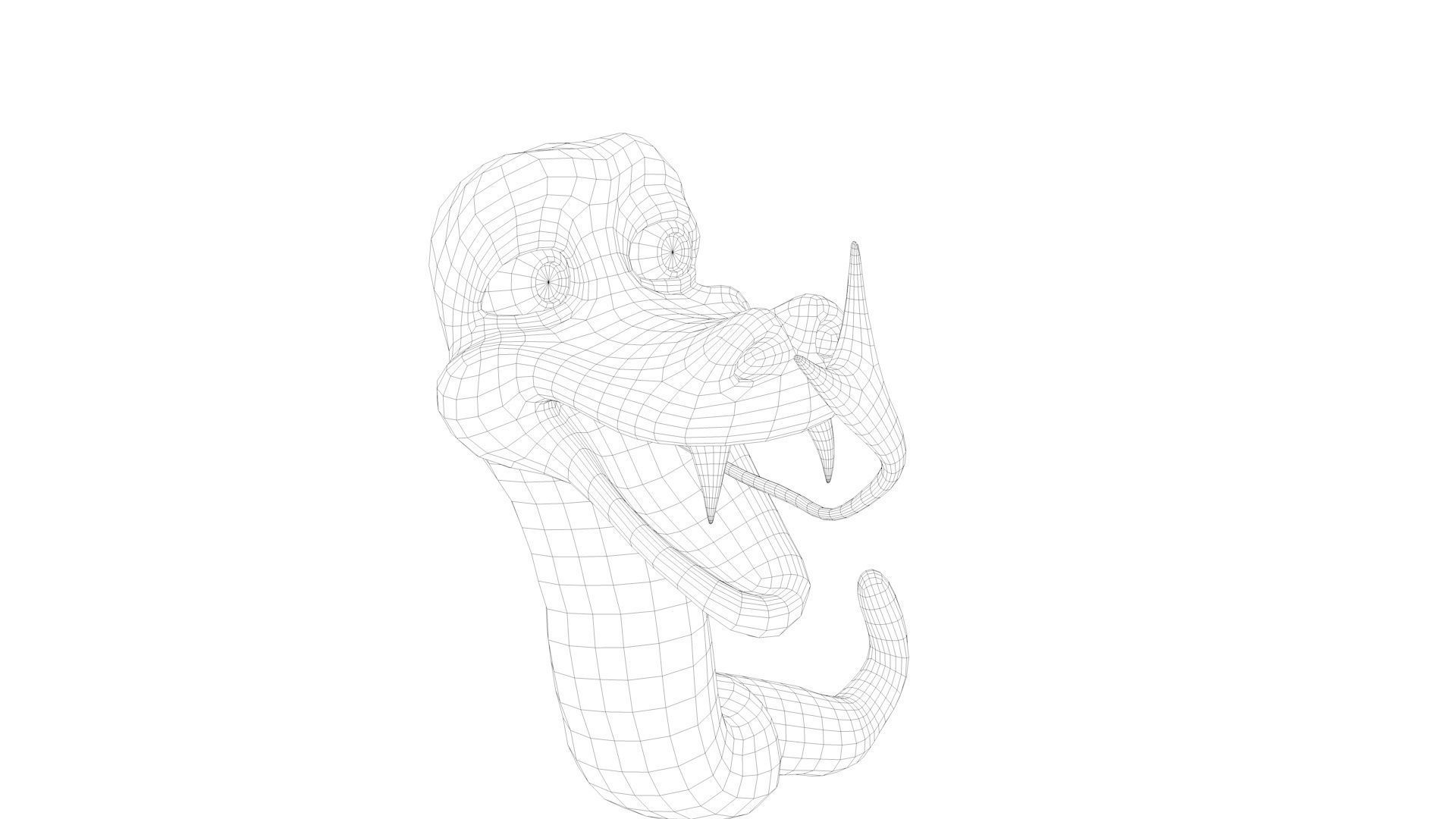 Snake cartoon Low-poly 3D model_10