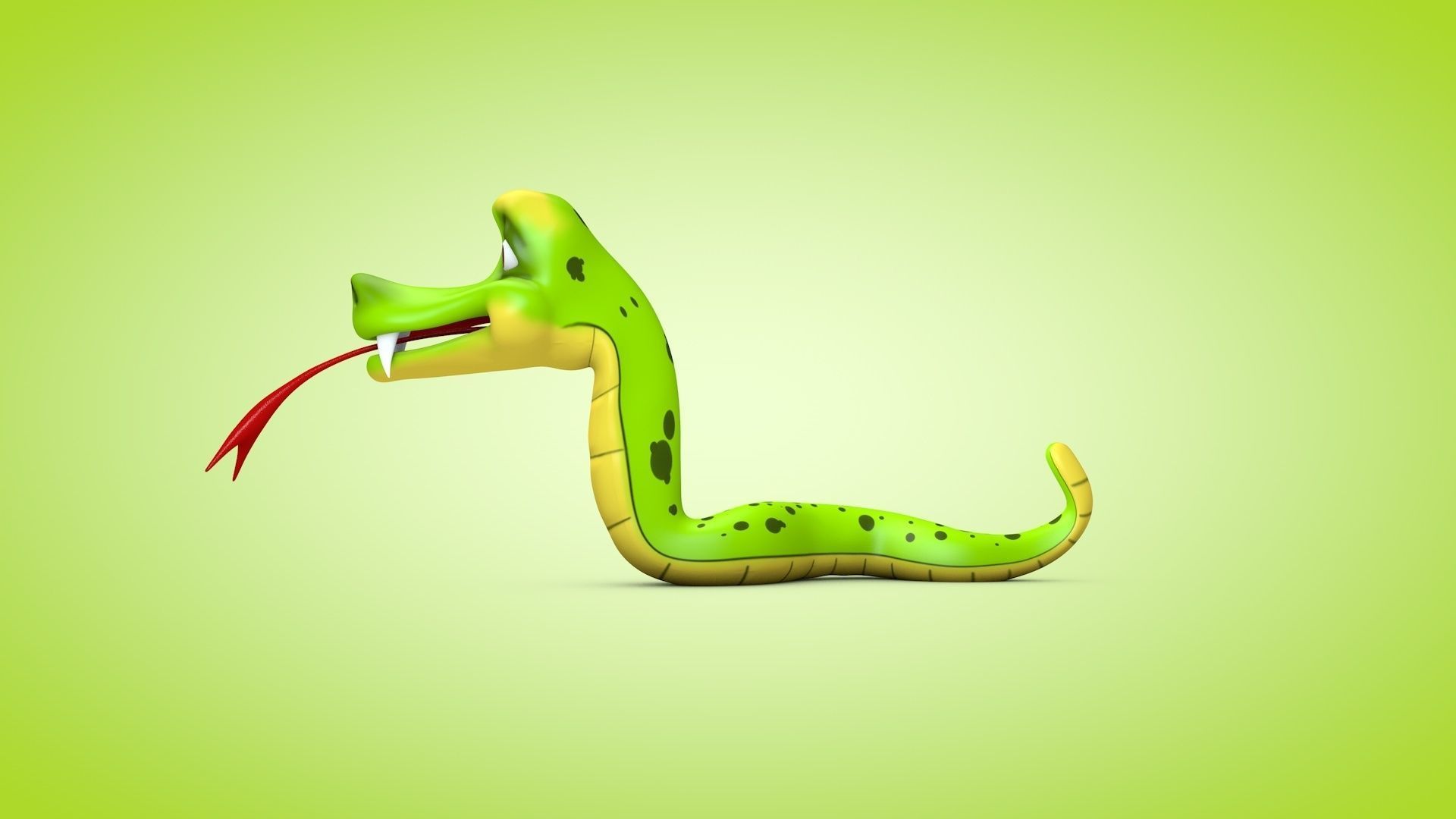Snake cartoon Low-poly 3D model_1