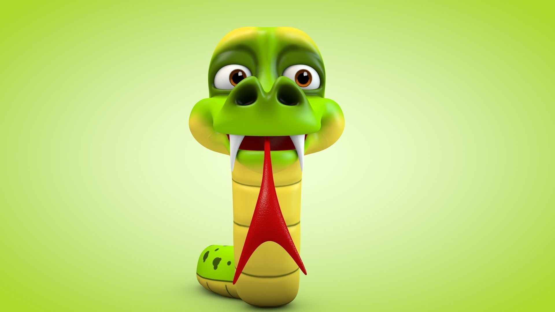 Snake cartoon Low-poly 3D model_3