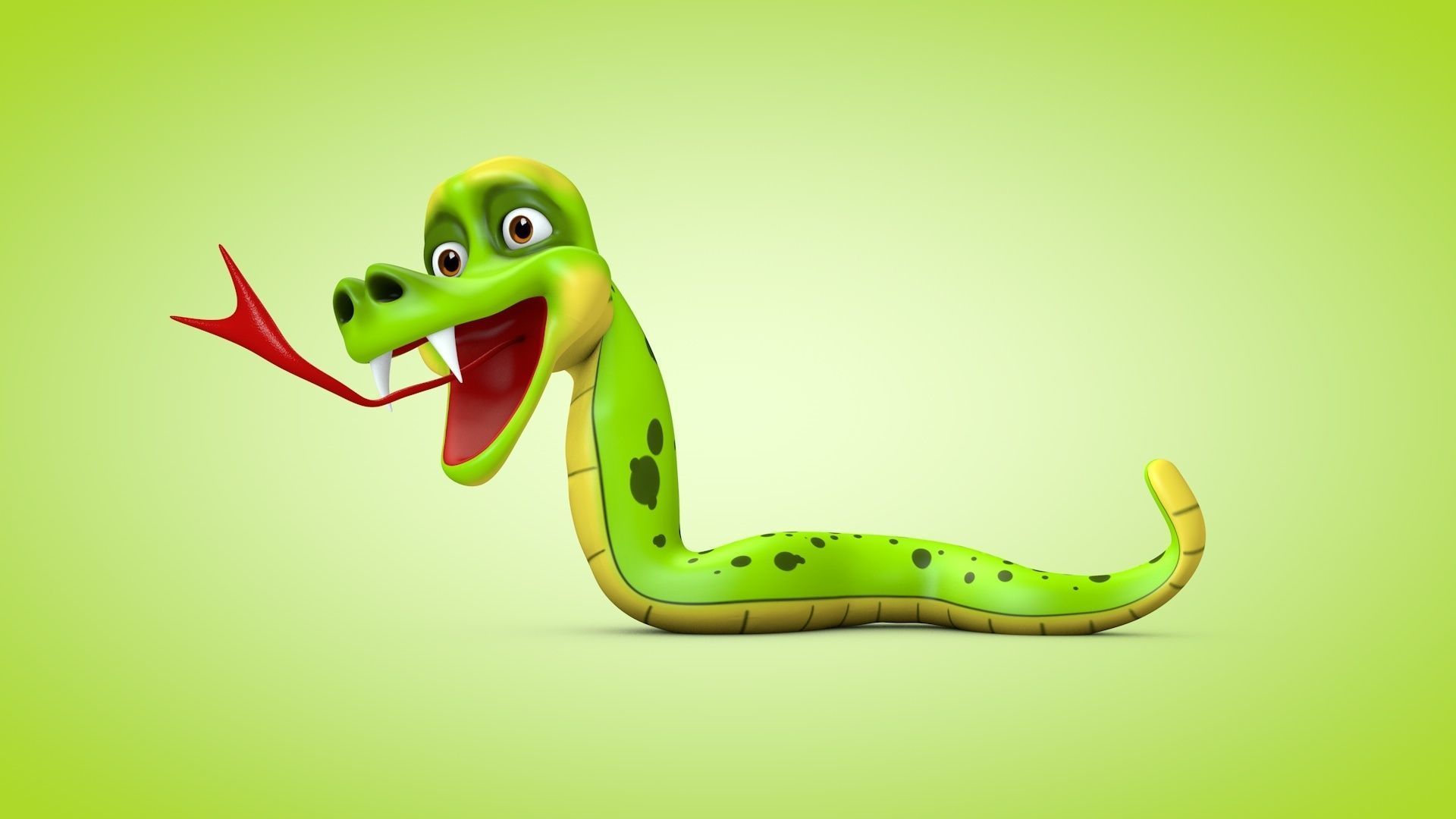 Snake cartoon Low-poly 3D model_4