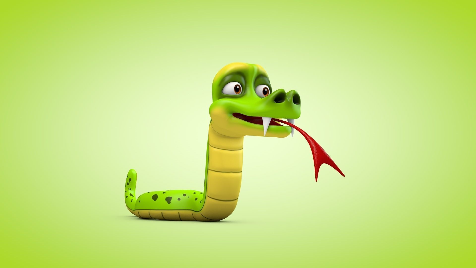 Snake cartoon Low-poly 3D model_2