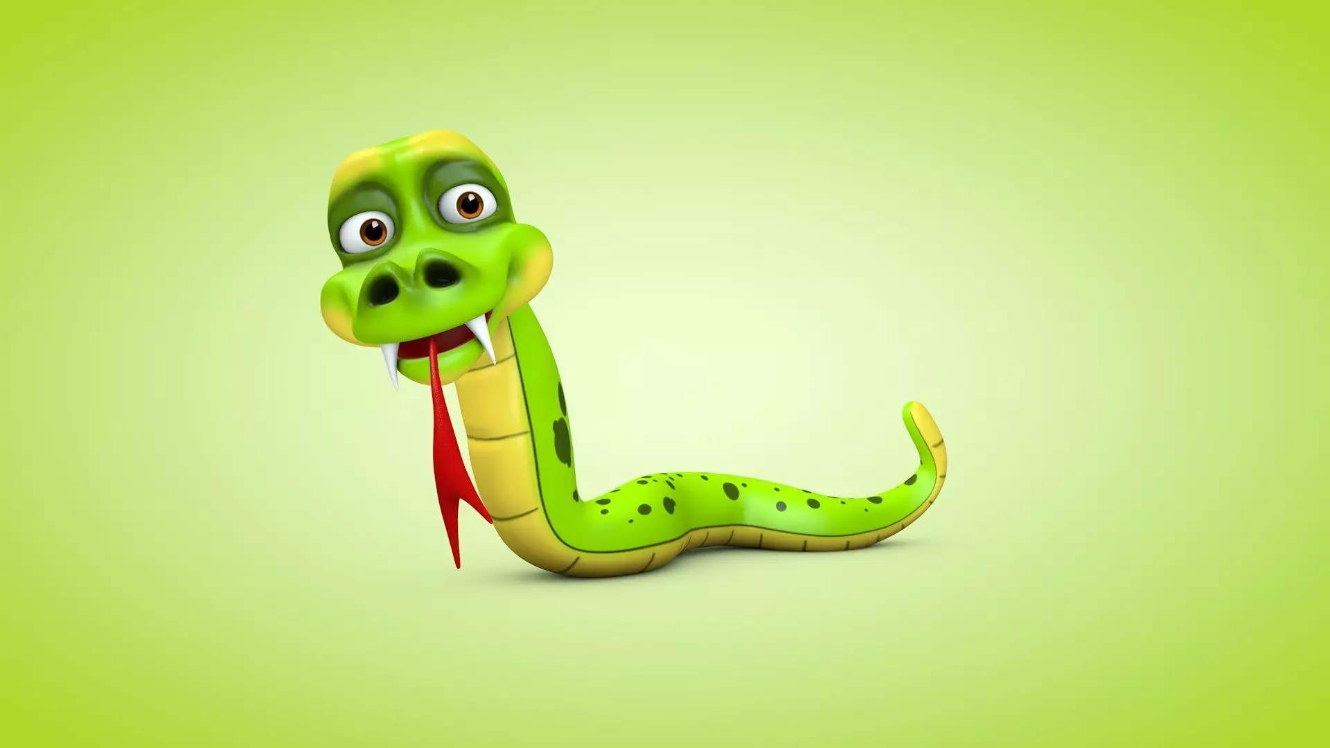 Snake cartoon Low-poly 3D model_0