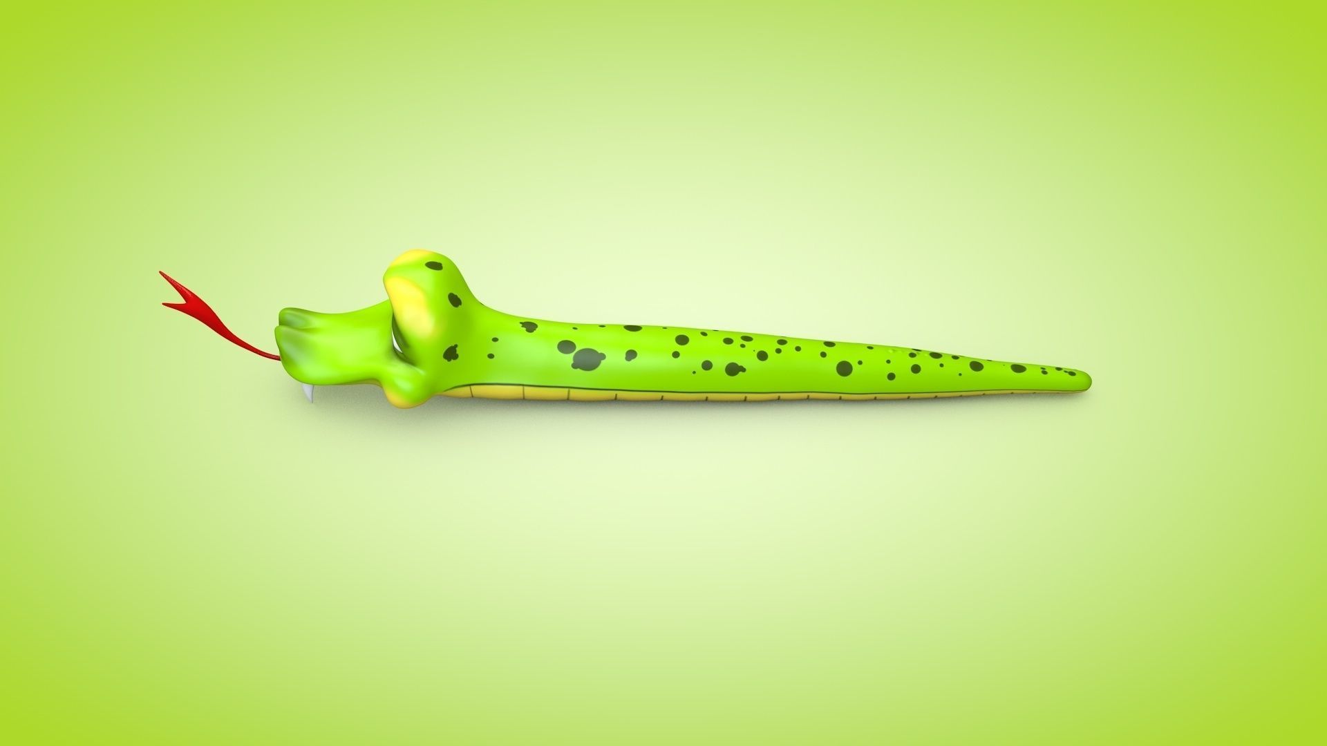 Snake cartoon Low-poly 3D model_6