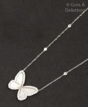 YD283 butterfly necklace in sterling silver 3D print model_17