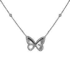 YD283 butterfly necklace in sterling silver 3D print model_11