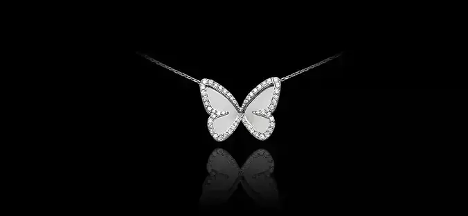 YD283 butterfly necklace in sterling silver