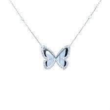 YD283 butterfly necklace in sterling silver 3D print model_1