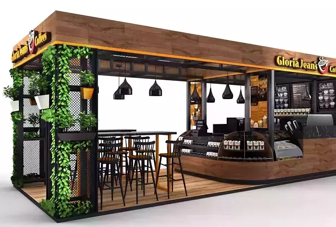cafe lounge 3d model coffee bar 3d model  3D model