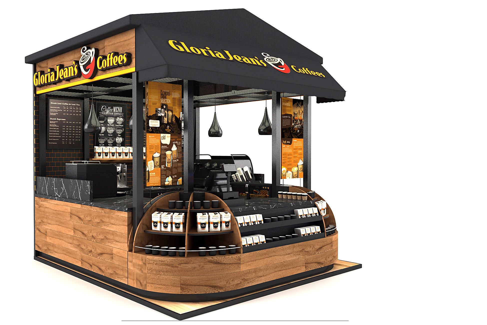 cafe lounge 3d model coffee bar 3d model  3D model_7