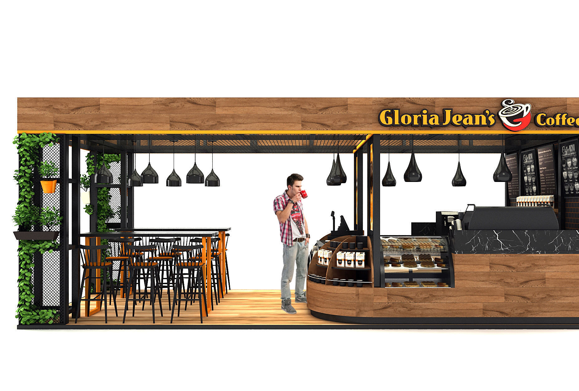 cafe lounge 3d model coffee bar 3d model  3D model_5