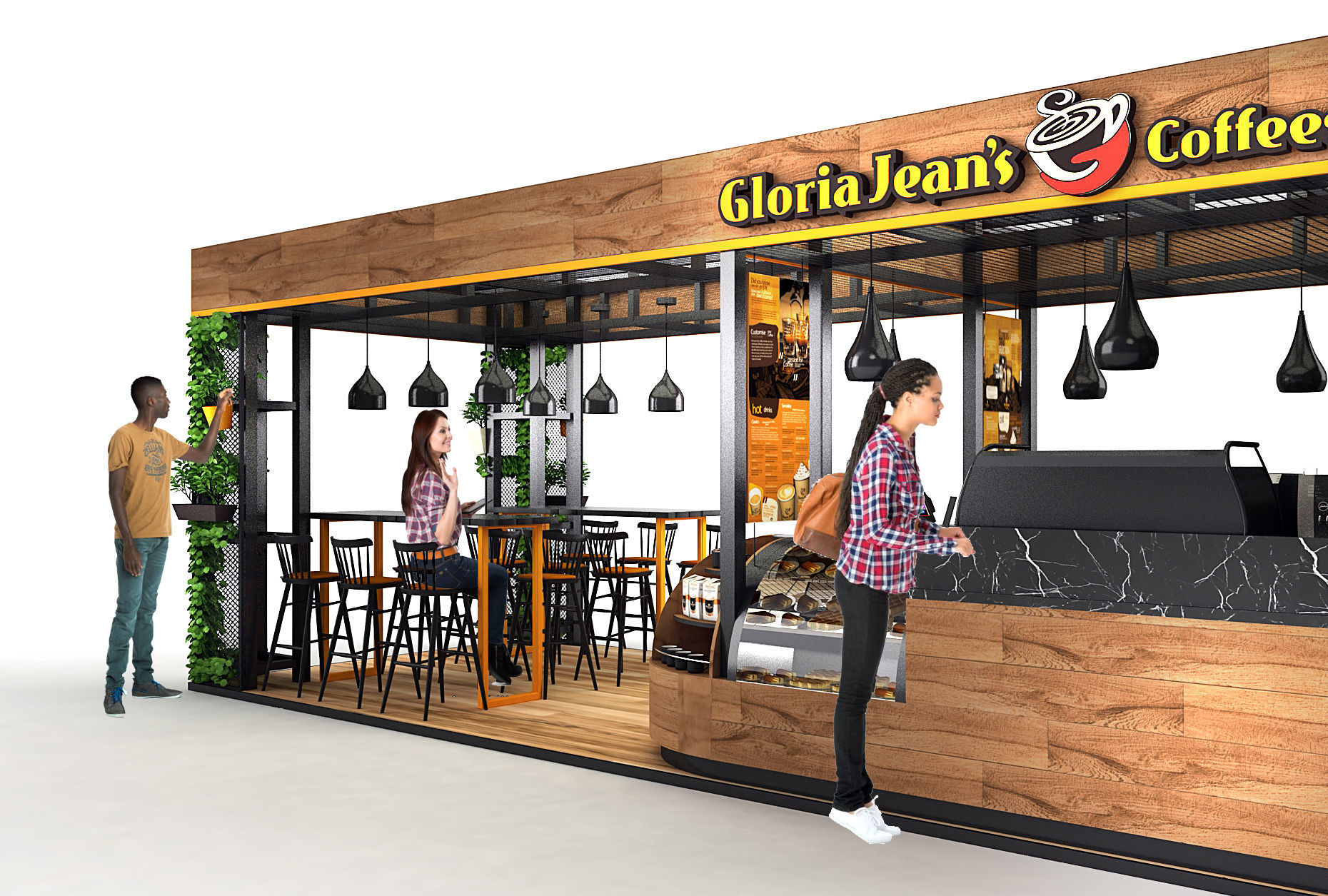 cafe lounge 3d model coffee bar 3d model  3D model_1