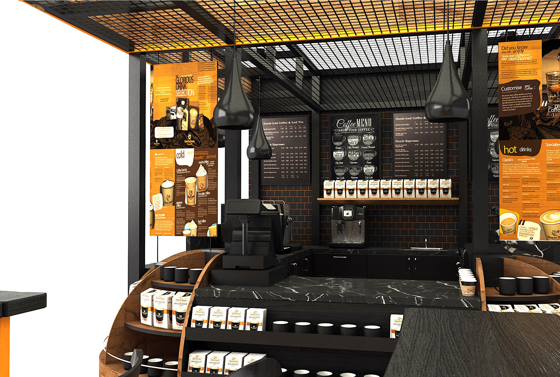 cafe lounge 3d model coffee bar 3d model  3D model_2