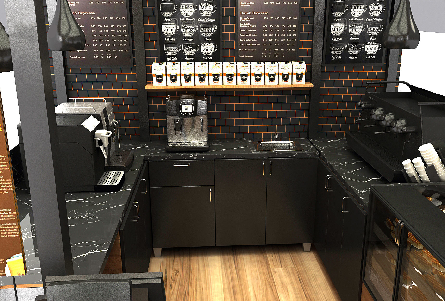 cafe lounge 3d model coffee bar 3d model  3D model_4