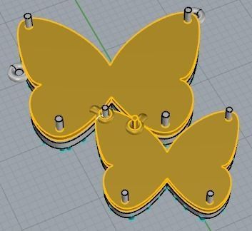 YD284 rose gold butterfly necklace with diamonds 3D print model_4