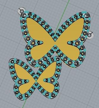YD284 rose gold butterfly necklace with diamonds 3D print model_6