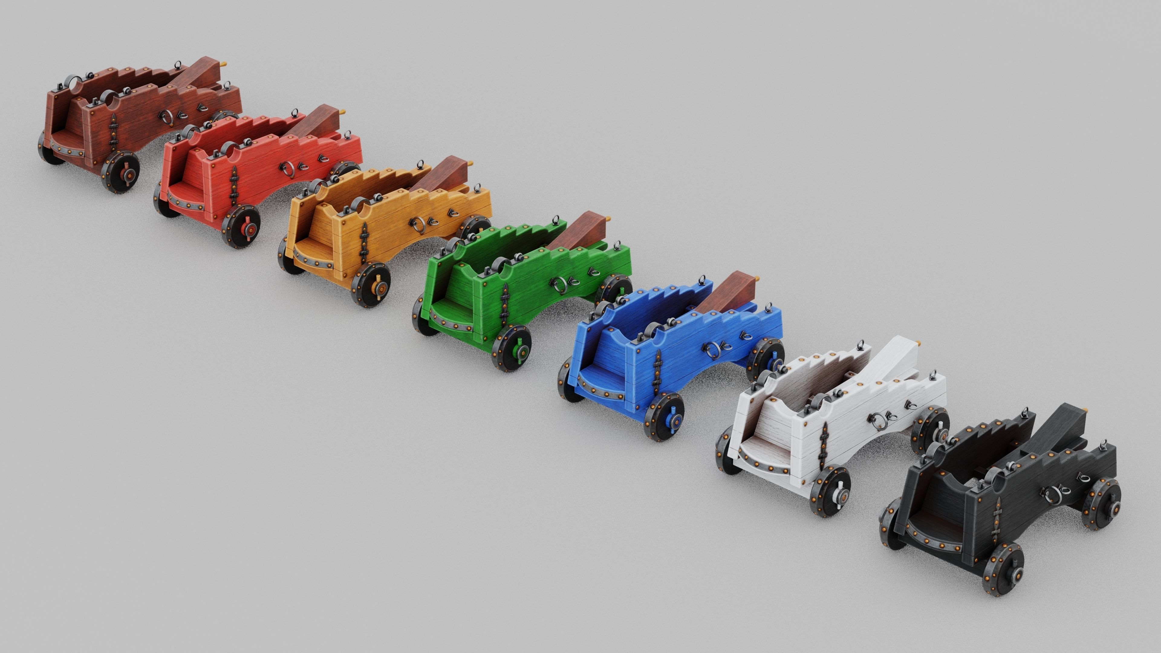 O Kit 01 Cannon Kit 04 of 05 treasure cannon Low-poly 3D model_10