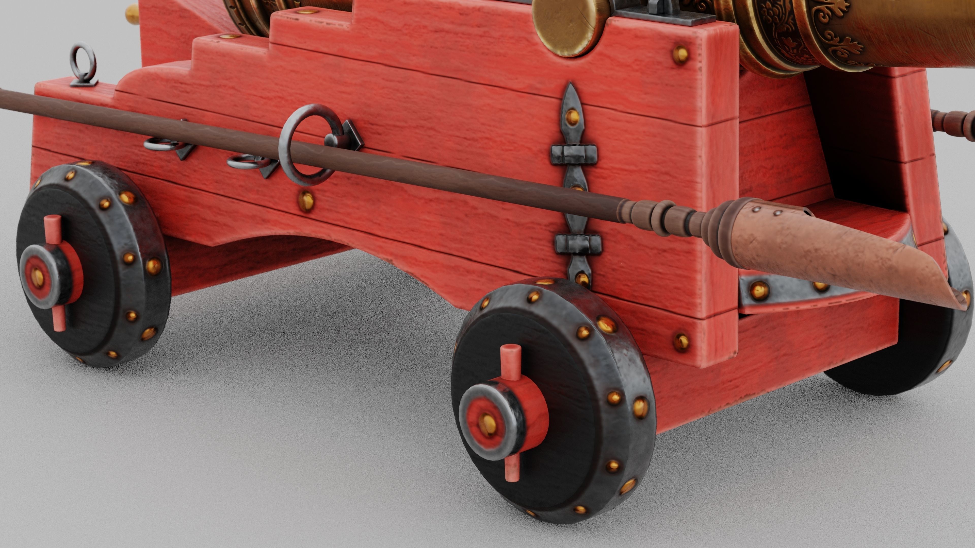 O Kit 01 Cannon Kit 04 of 05 treasure cannon Low-poly 3D model_6